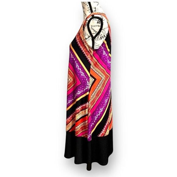 Tiana B. S Colorblock Midi Dress Sleeveless Geometric Print Retro Y2K Casual - Picture 6 of 8